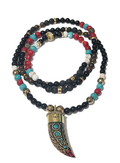 TEEK - Onyx Tibetan Necklace JEWELRY TEEK LSC