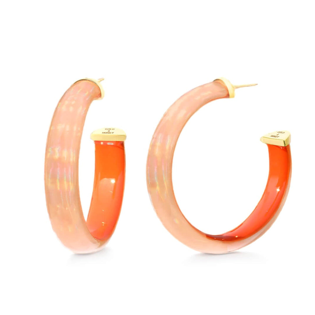 TEEK - Rave Lucite Hoop Earrings | Orange JEWELRY TEEK GNH