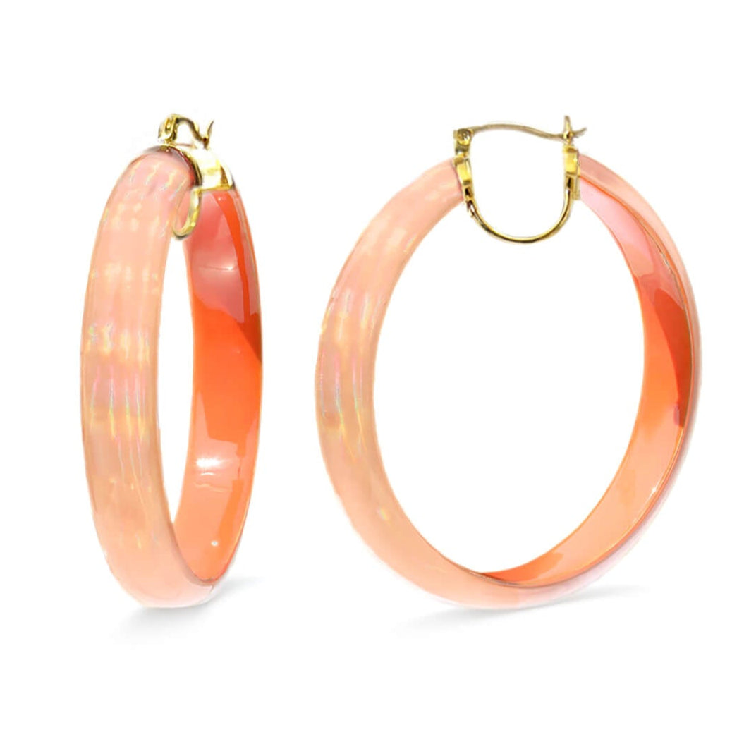TEEK - Large Rave Lucite Hoop Earrings | Orange JEWELRY TEEK GNH