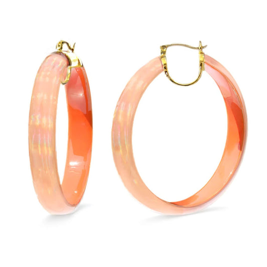 TEEK - Large Rave Lucite Hoop Earrings | Orange JEWELRY TEEK GNH