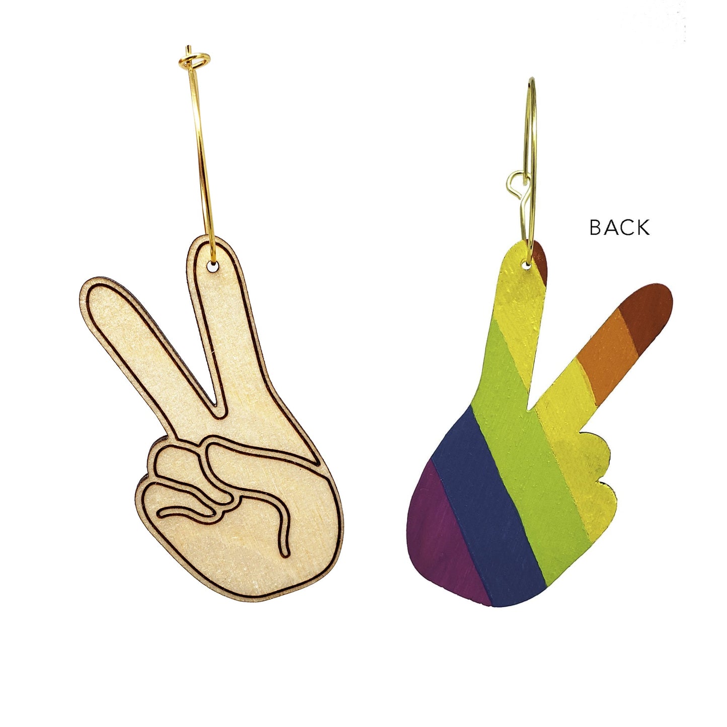 TEEK - Peace Sign Pride Hand Hoops JEWELRY TEEK LCM
