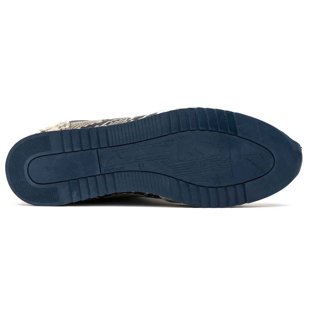 TEEK - 65-215-WHT PERI Python Embossed Italian Calfskin Sneakers Black / White SHOES TEEK ZI