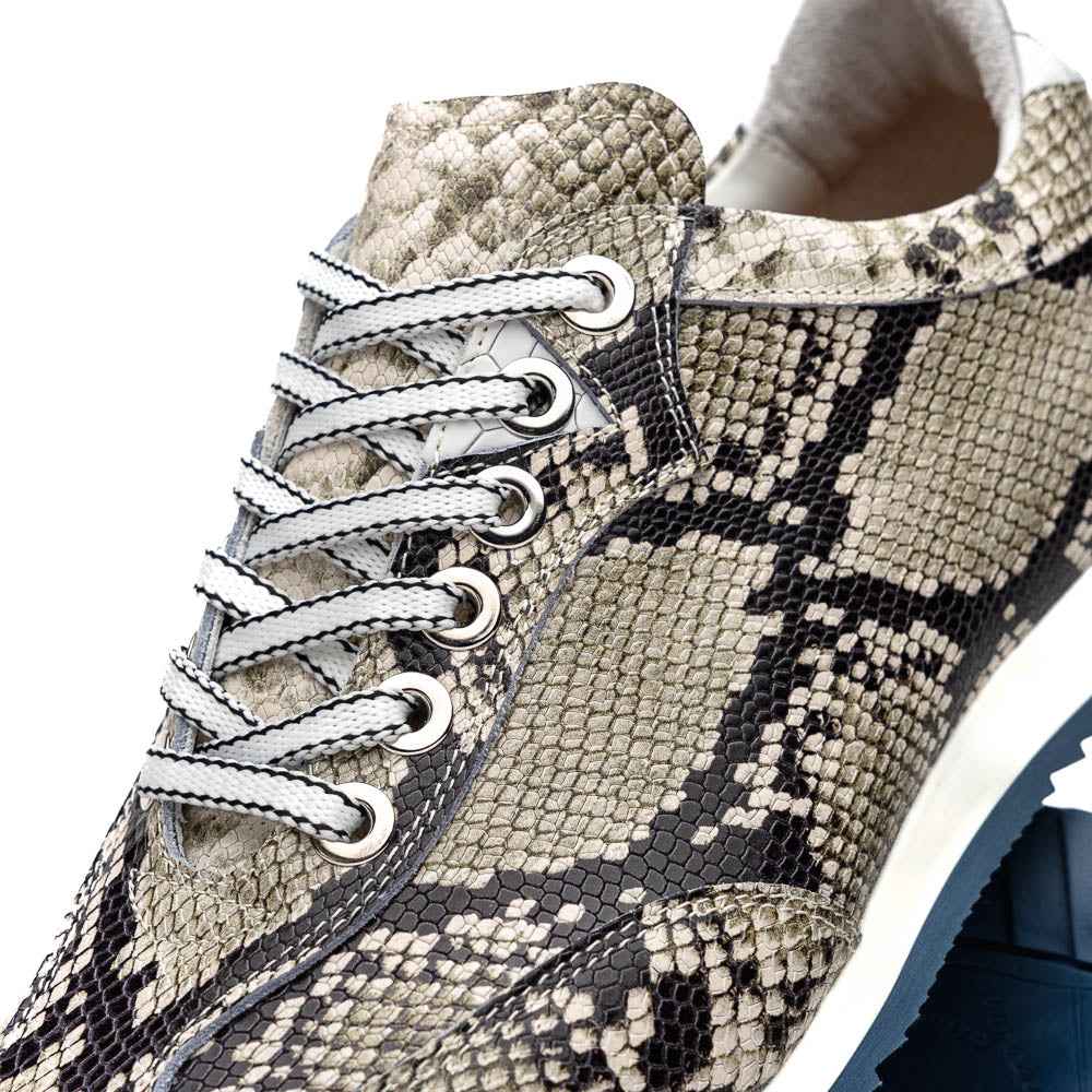 TEEK - 65-215-WHT PERI Python Embossed Italian Calfskin Sneakers Black / White SHOES TEEK ZI