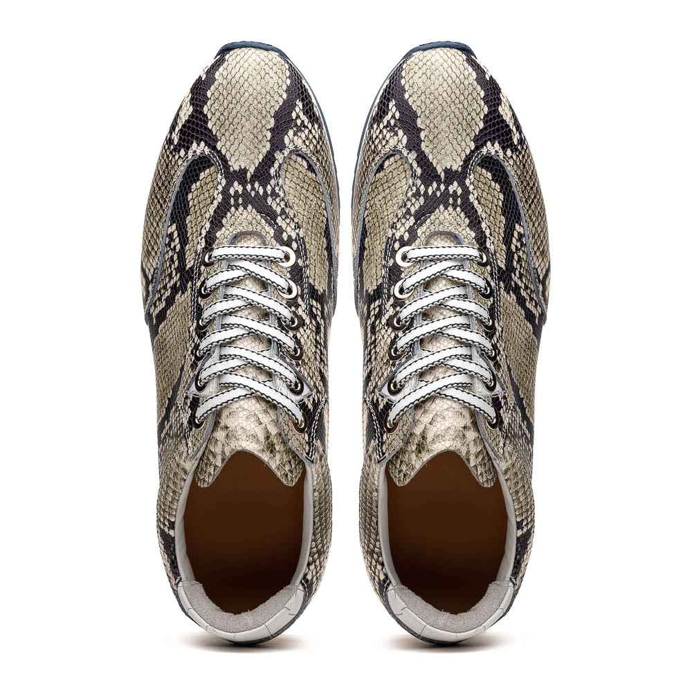TEEK - 65-215-WHT PERI Python Embossed Italian Calfskin Sneakers Black / White SHOES TEEK ZI