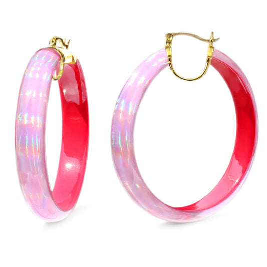 TEEK - Large Rave Lucite Hoops | Pink JEWELRY TEEK GNH