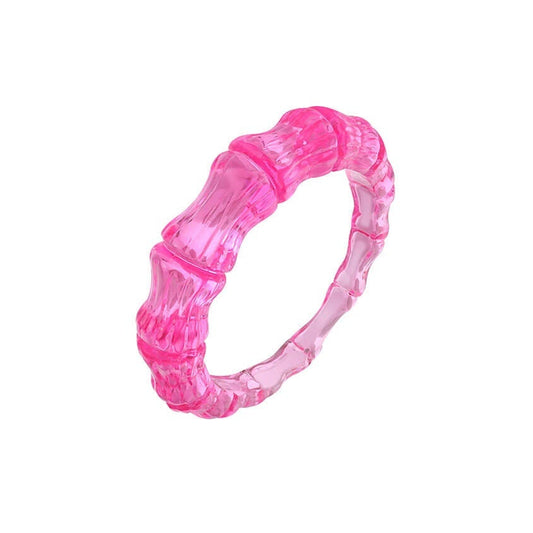 TEEK - Bamboo Lucite Rings JEWELRY TEEK GNH ELECTRIC PINK