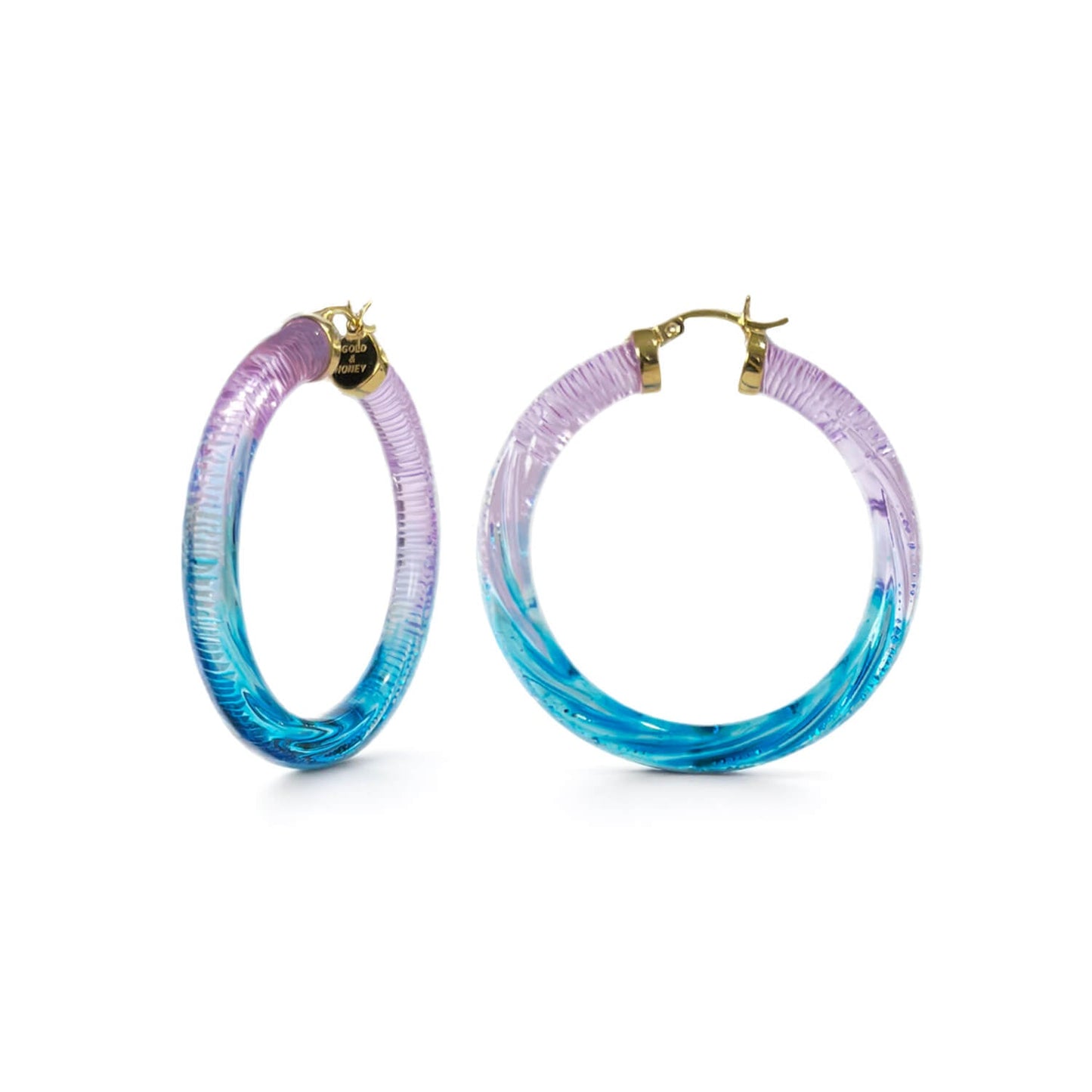 TEEK - Ombre Painted INSTYLE Lucite Hoop Earrings JEWELRY TEEK GNH PURPLE & BLUE