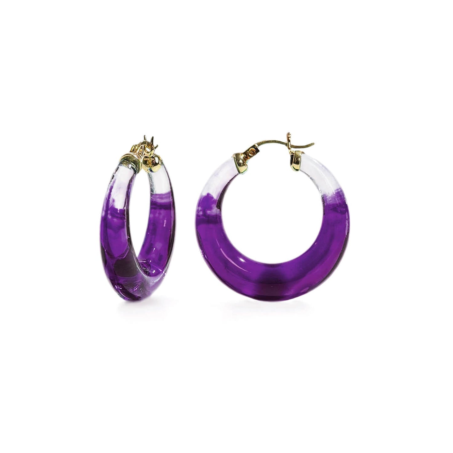 TEEK - Painted Graduated Lucite Hoop Earrings JEWELRY TEEK GNH PURPLE