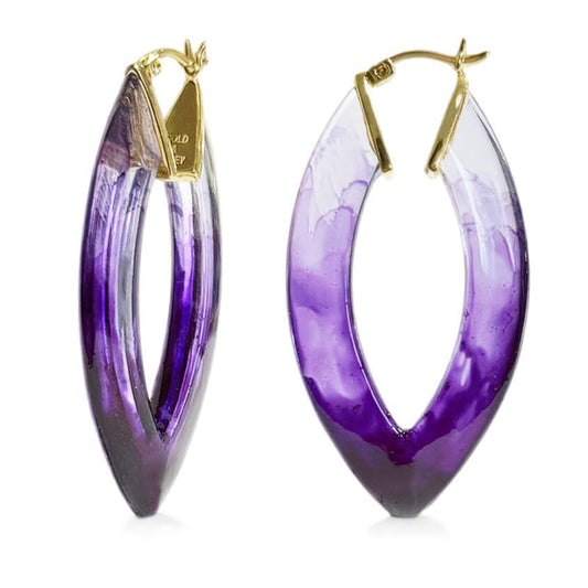 TEEK - Painted Marquise Lucite Hoop Earrings JEWELRY TEEK GNH PURPLE
