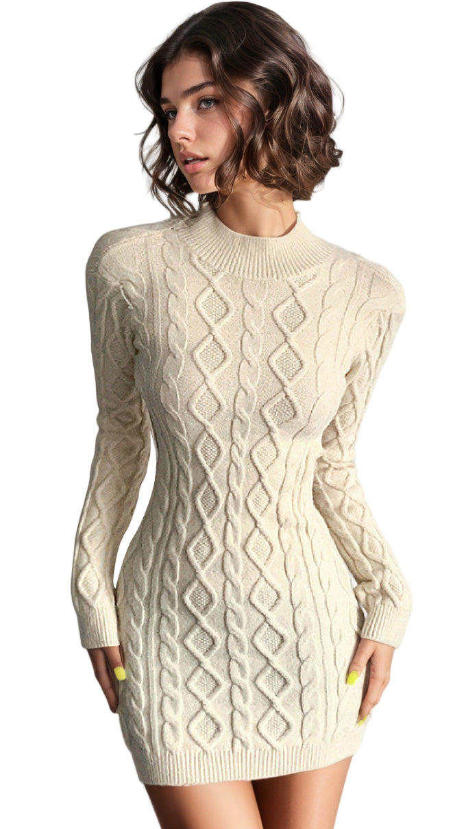 TEEK - Cut Out Cable Net Mini Dress DRESS TEEK 3W