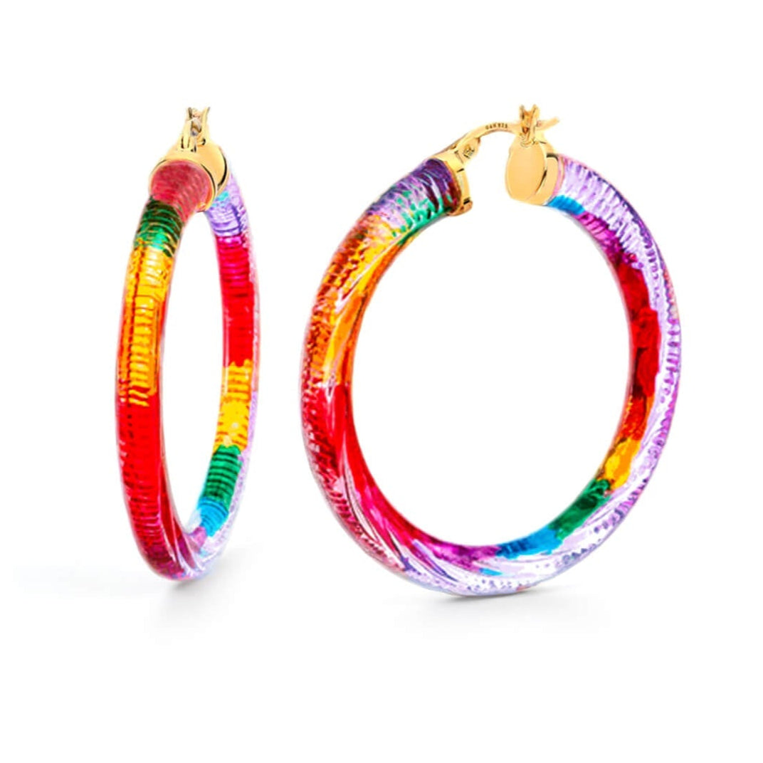 TEEK - Rainbow Painted INSTYLE Lucite Hoop Earrings JEWELRY TEEK GNH