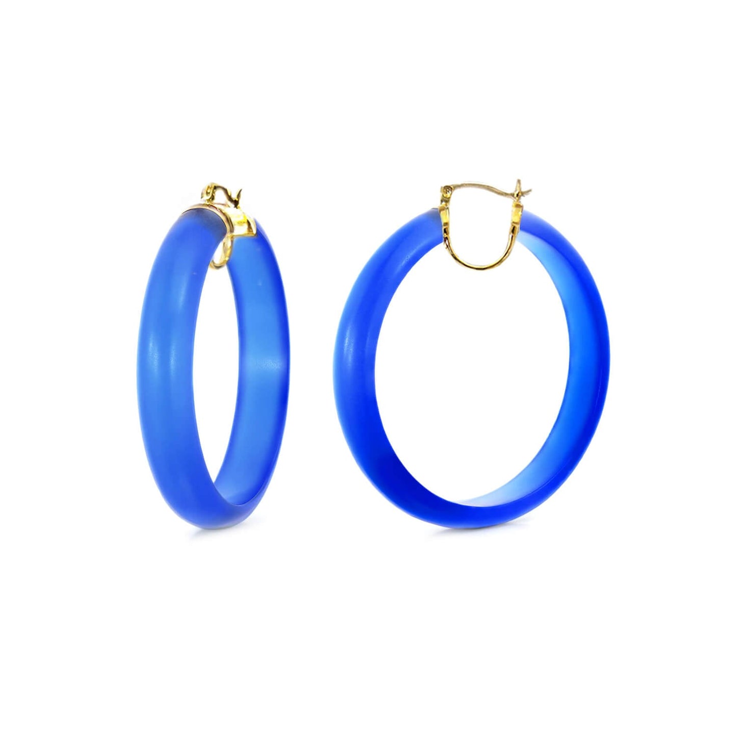 TEEK - Frosted Lucite Hoop Earrings JEWELRY TEEK GNH ROYAL BLUE