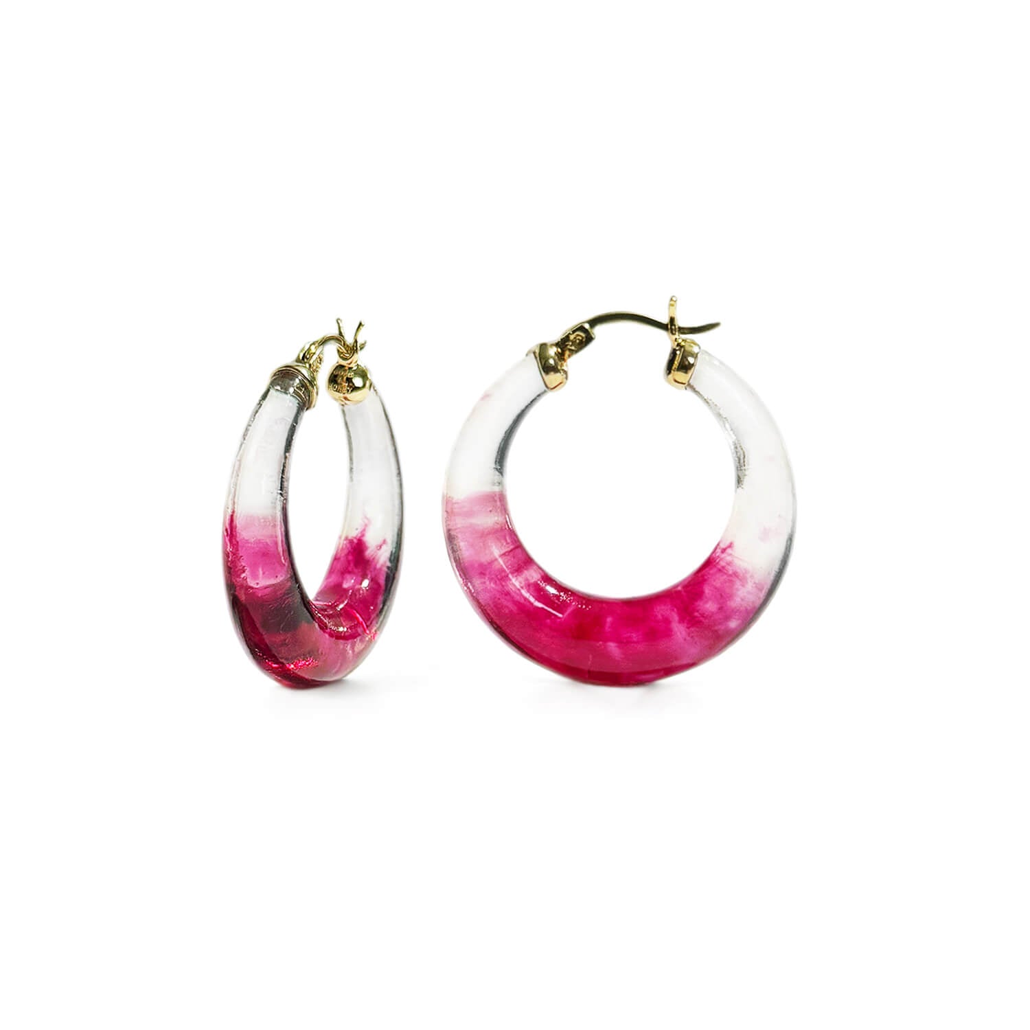 TEEK - Painted Graduated Lucite Hoop Earrings JEWELRY TEEK GNH RED