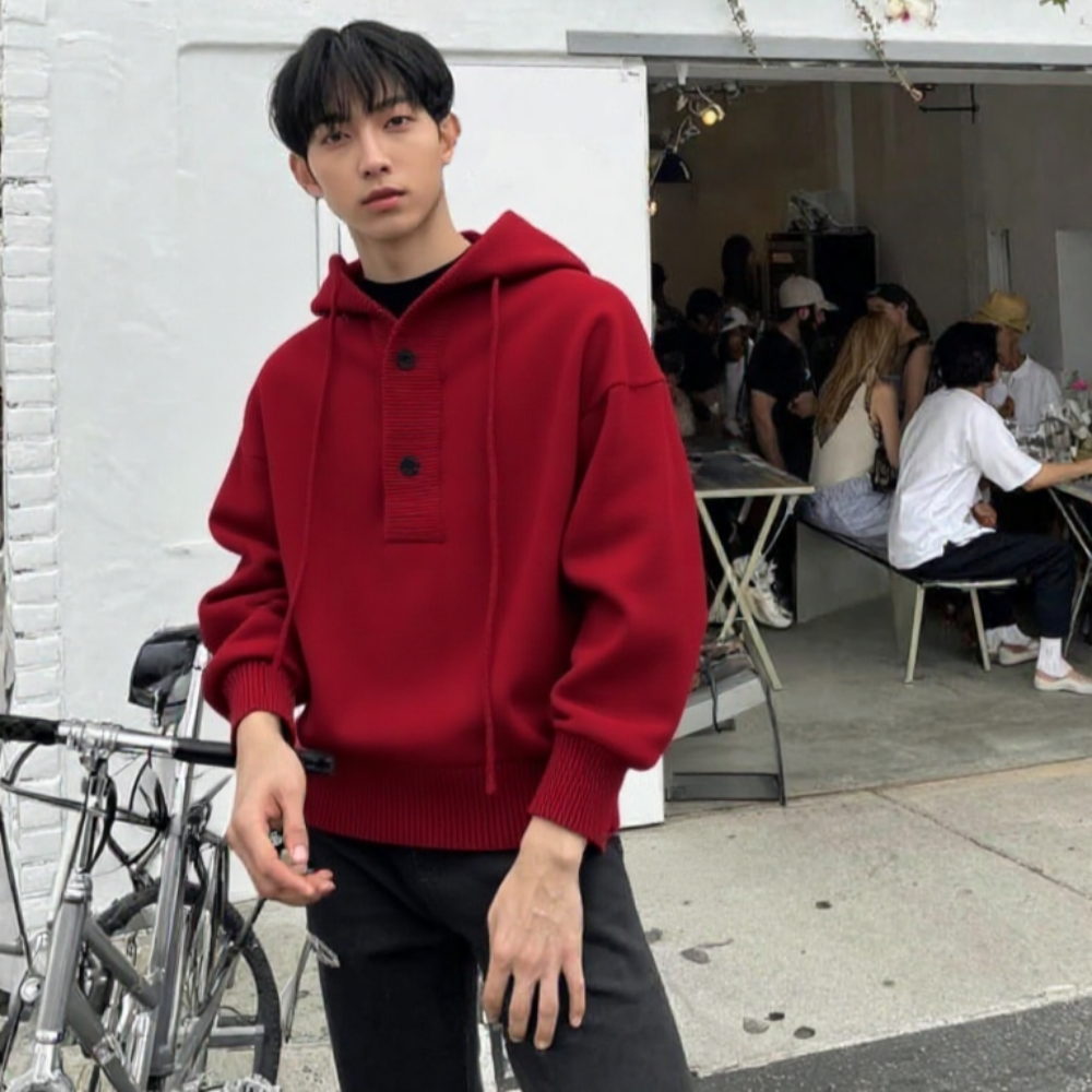 TEEK - Mens Pull Over Sweater Hoodie SWEATER TEEK 1TFY Red M