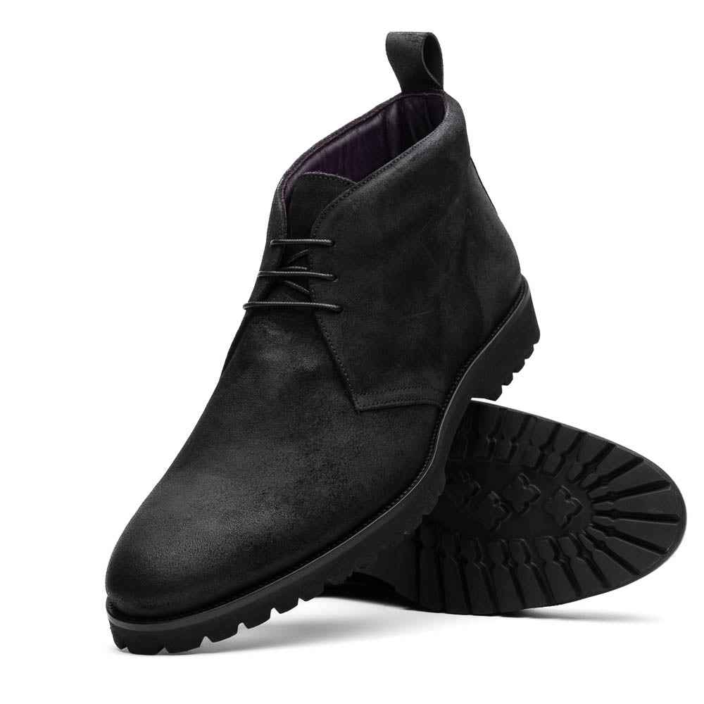TEEK - 46-602-BLK REZZA Suede Calfskin Chukka Boot Black SHOES TEEK ZI Black 8.5 M