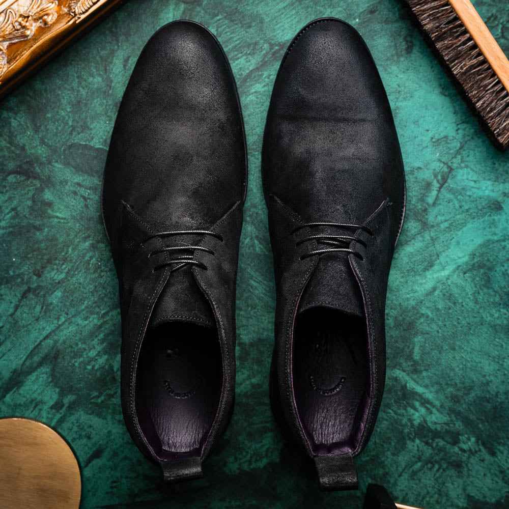 TEEK - 46-602-BLK REZZA Suede Calfskin Chukka Boot Black SHOES TEEK ZI