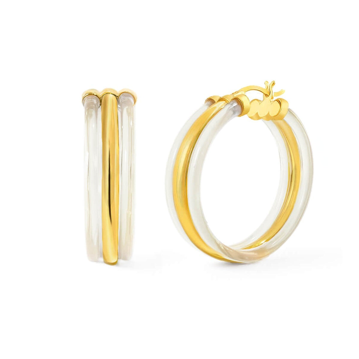 TEEK - Ridge Lucite Hoop Earrings JEWELRY TEEK GNH CLEAR