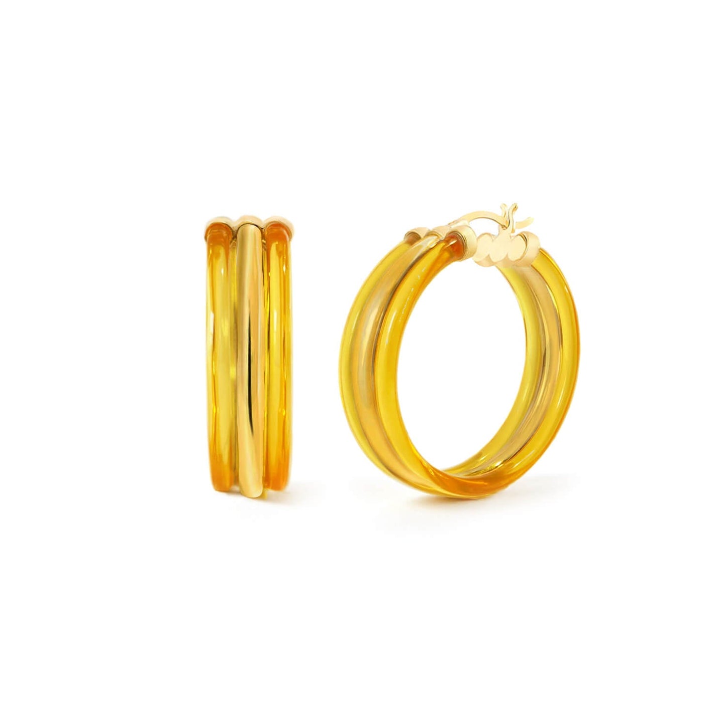 TEEK - Ridge Lucite Hoop Earrings JEWELRY TEEK GNH HONEY