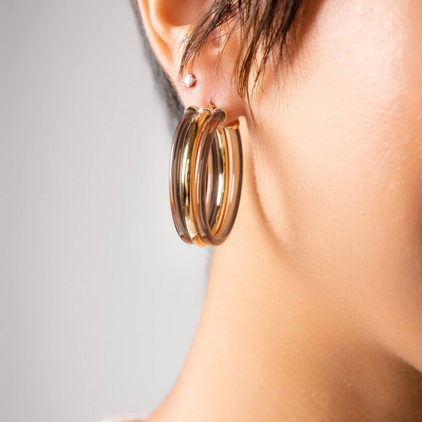 TEEK - Ridge Lucite Hoop Earrings JEWELRY TEEK GNH