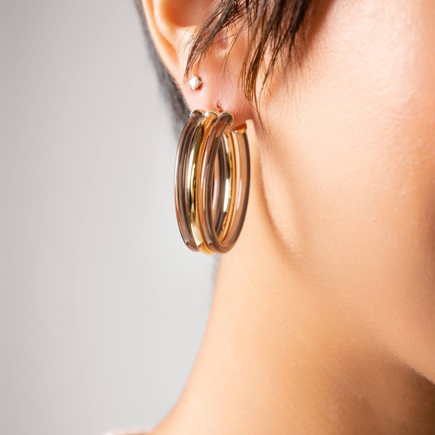 TEEK - Ridge Lucite Hoop Earrings JEWELRY TEEK GNH