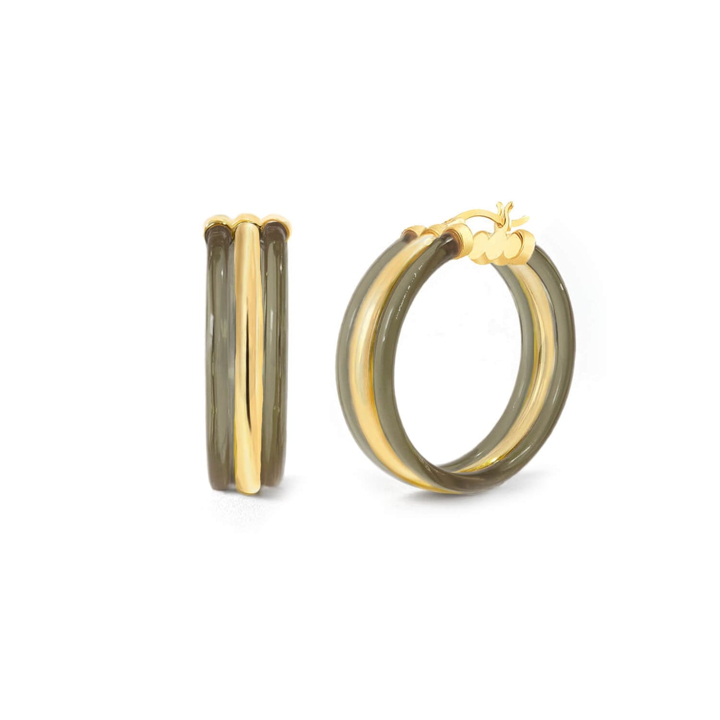 TEEK - Ridge Lucite Hoop Earrings JEWELRY TEEK GNH BLACKBERRY