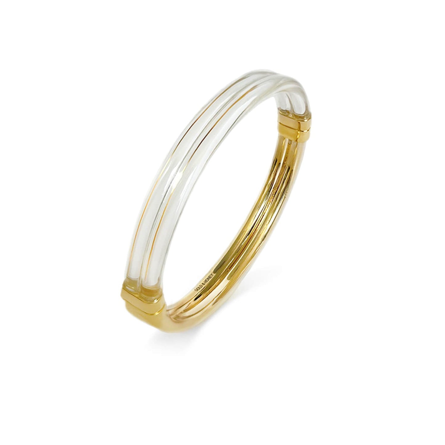 TEEK - Ridge Lucite Hinge Bangle JEWELRY TEEK GNH CLEAR