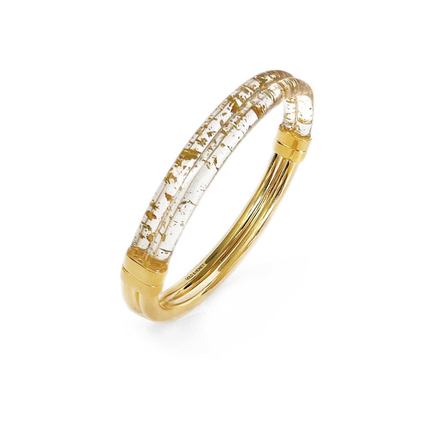 TEEK - Ridge Lucite Hinge Bangle JEWELRY TEEK GNH GOLD LEAF