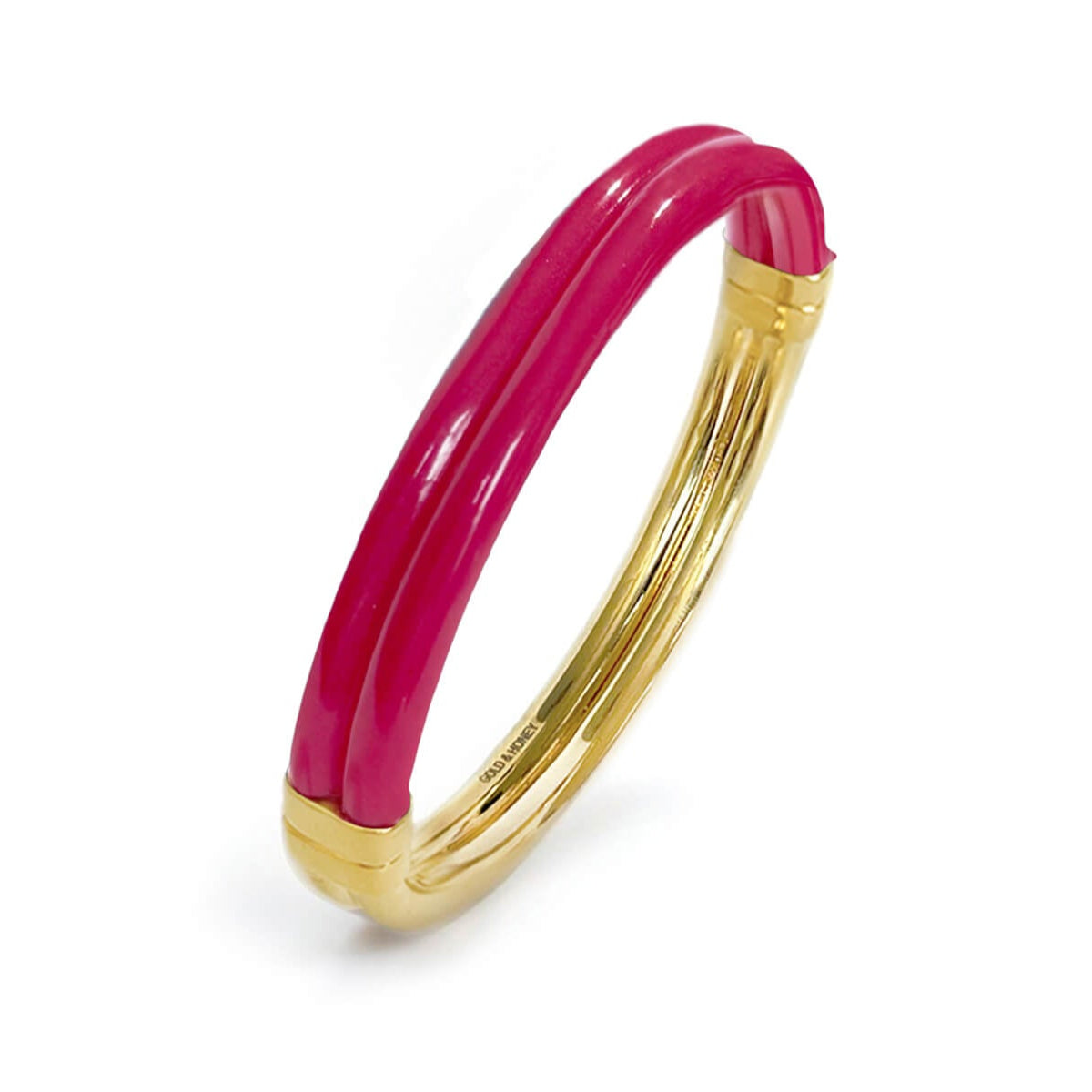 TEEK - Ridge Lucite Hinge Bangle JEWELRY TEEK GNH PINK FLAMINGO