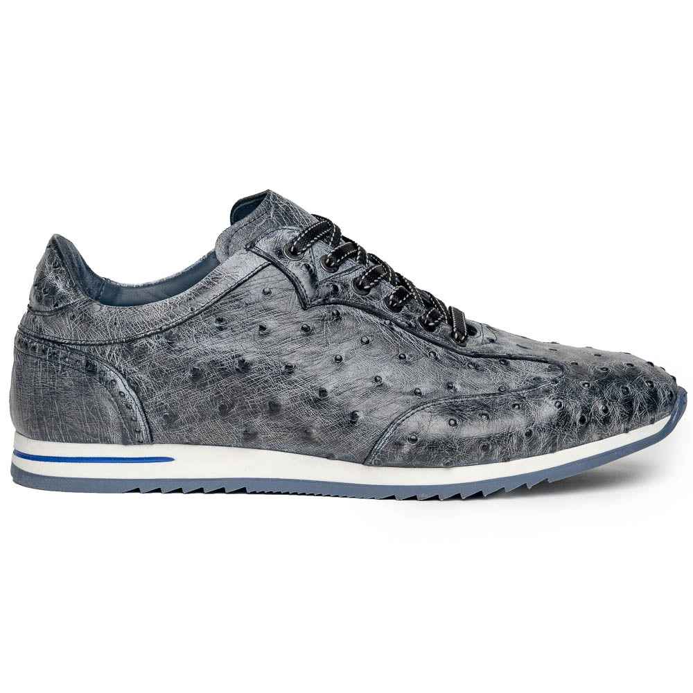 TEEK - 63-112-BLK RIO Ostrich Quill Sneakers, Black Denim SHOES TEEK ZI 8.5 Black Denim M