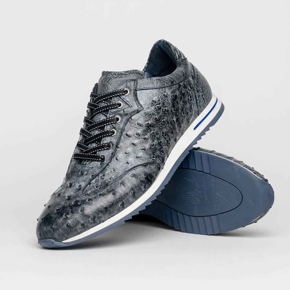 TEEK - 63-112-BLK RIO Ostrich Quill Sneakers, Black Denim SHOES TEEK ZI