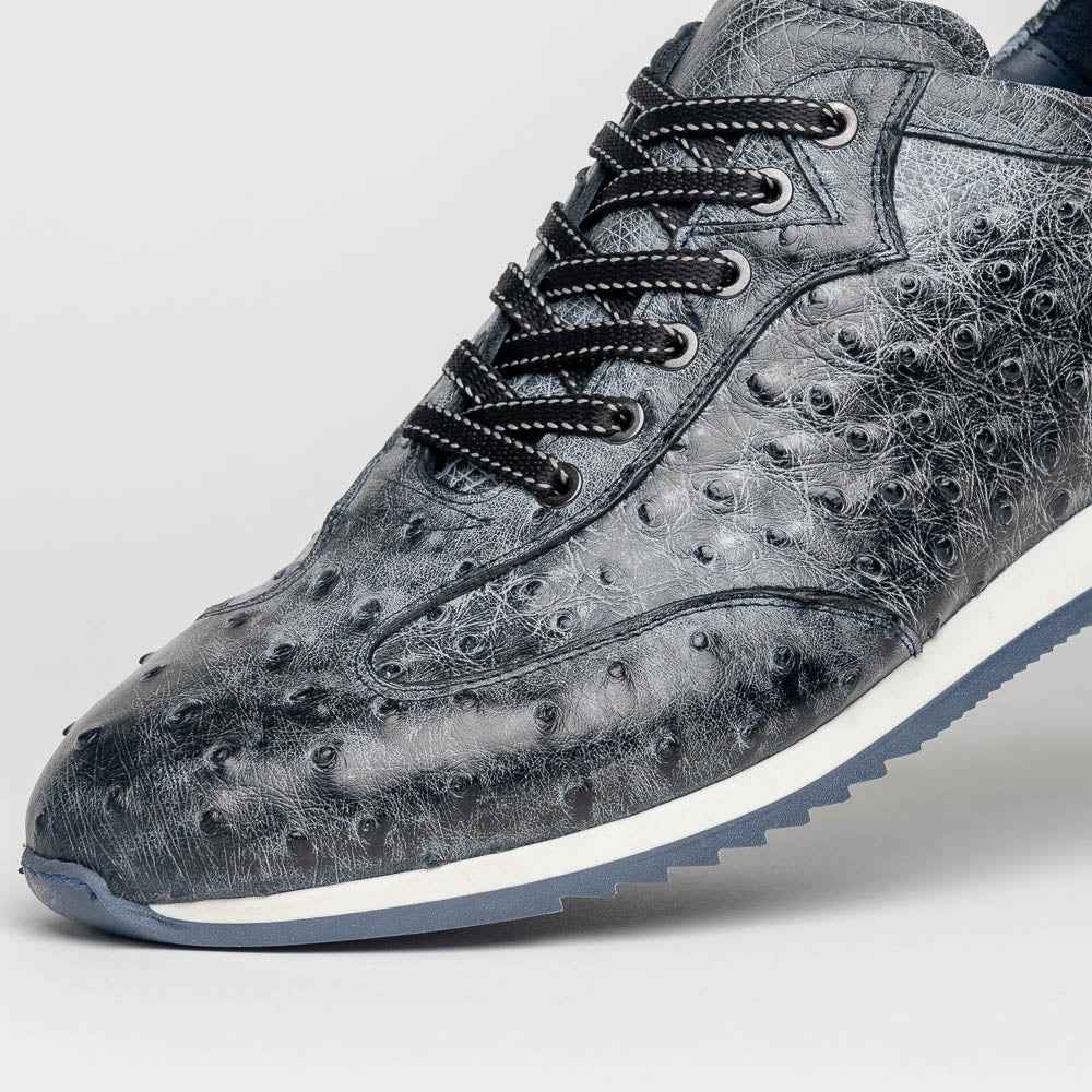 TEEK - 63-112-BLK RIO Ostrich Quill Sneakers, Black Denim SHOES TEEK ZI