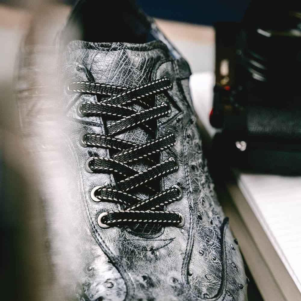 TEEK - 63-112-BLK RIO Ostrich Quill Sneakers, Black Denim SHOES TEEK ZI