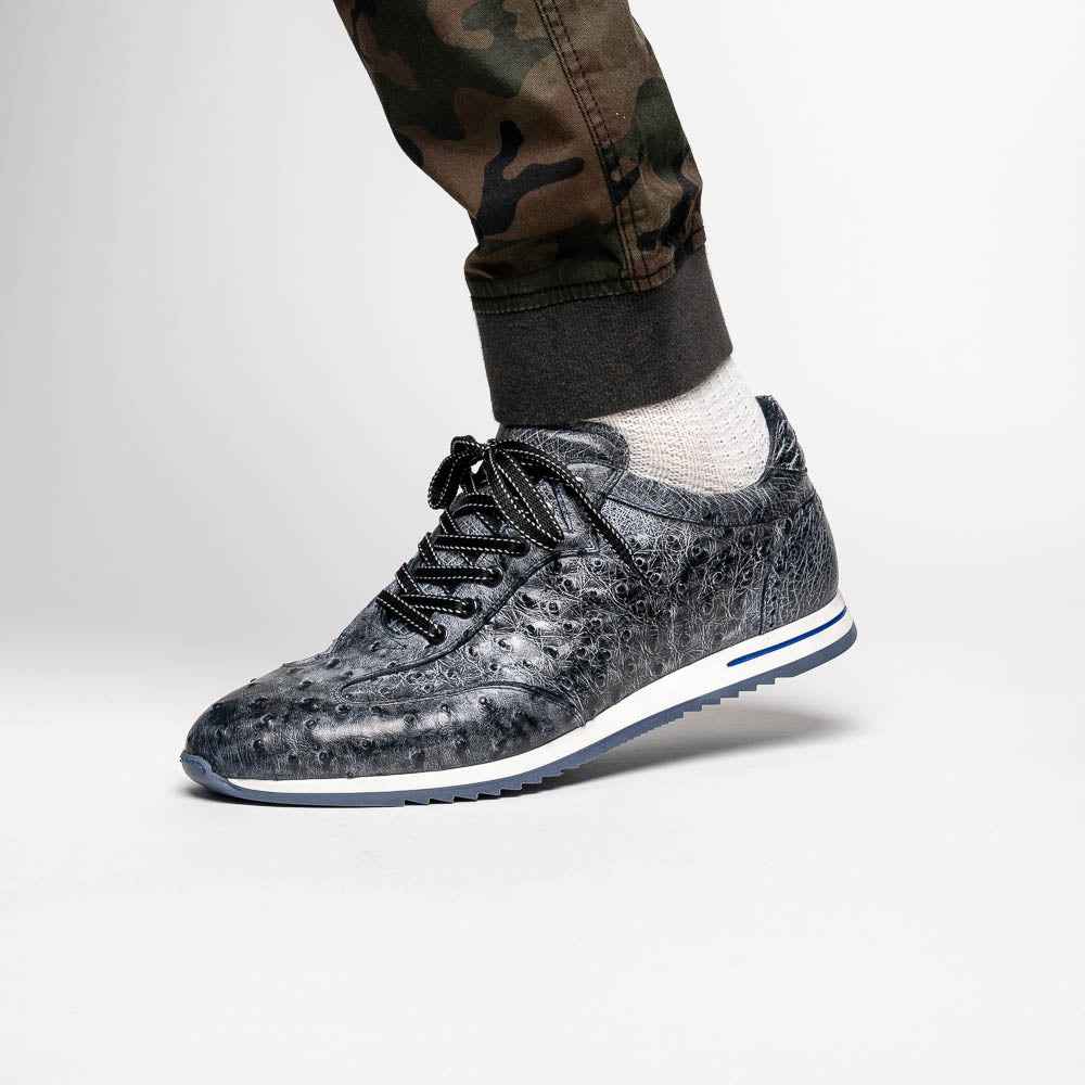 TEEK - 63-112-BLK RIO Ostrich Quill Sneakers, Black Denim SHOES TEEK ZI