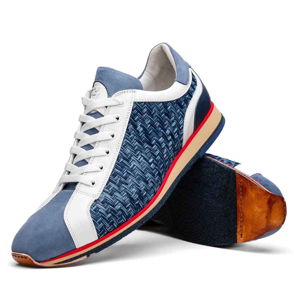 TEEK - 65-375-BLU RIPI Calfskin Hand Weave Sneaker Blue SHOES TEEK ZI 8.5 Blue M