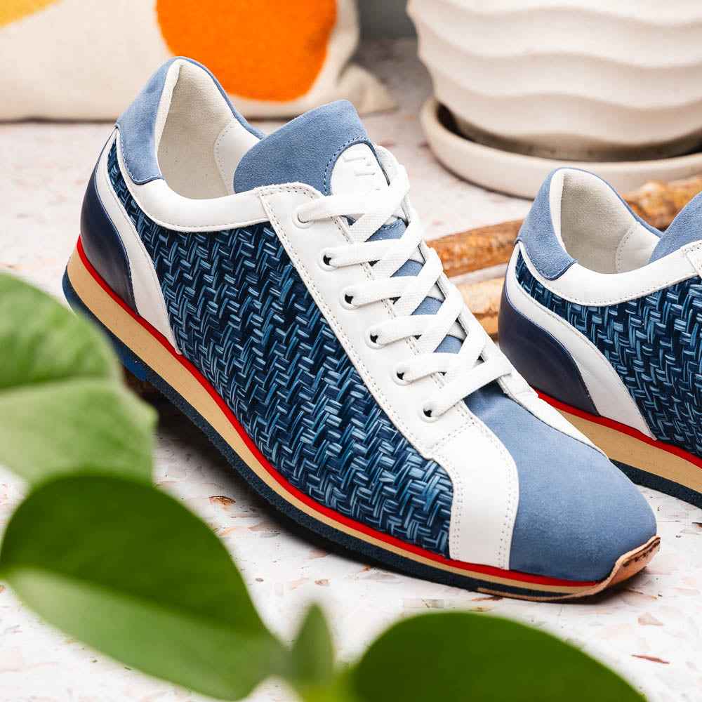 TEEK - 65-375-BLU RIPI Calfskin Hand Weave Sneaker Blue SHOES TEEK ZI