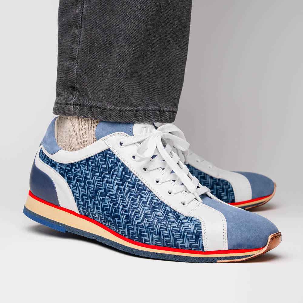 TEEK - 65-375-BLU RIPI Calfskin Hand Weave Sneaker Blue SHOES TEEK ZI