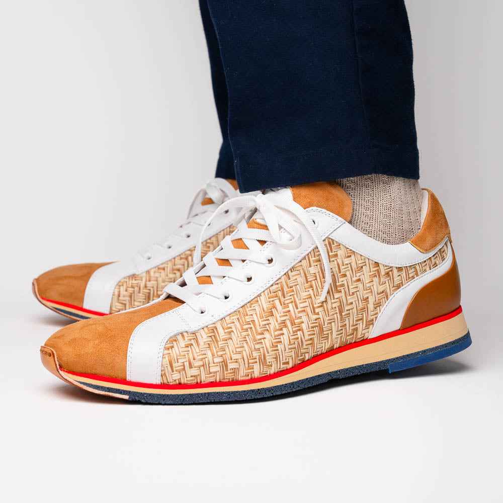 TEEK - 65-375-BRN RIPI Calfskin Hand Weave Sneaker Brown SHOES TEEK ZI