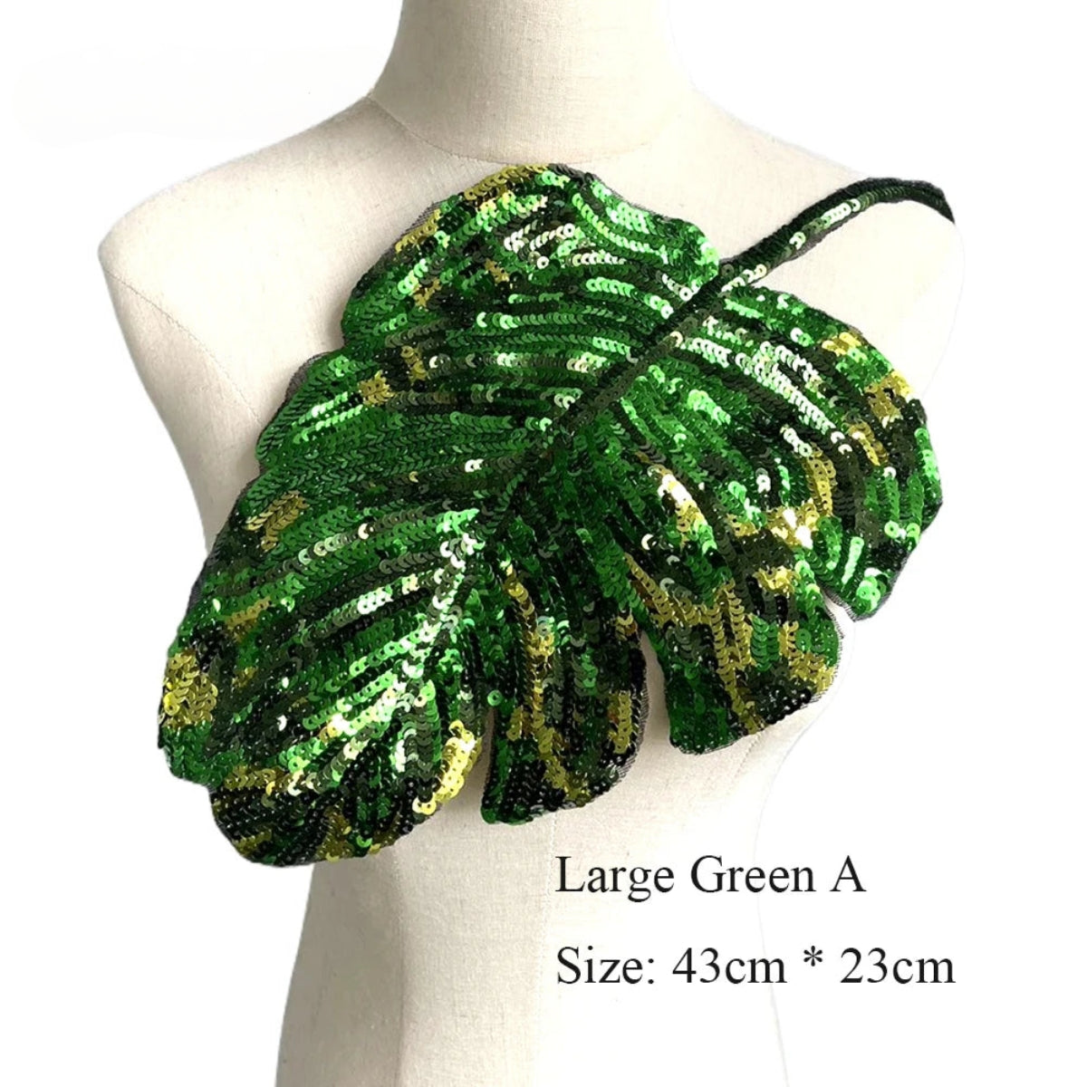 TEEK - Large Sequins Leaf Patch TOPS theteekdotcom Large green A