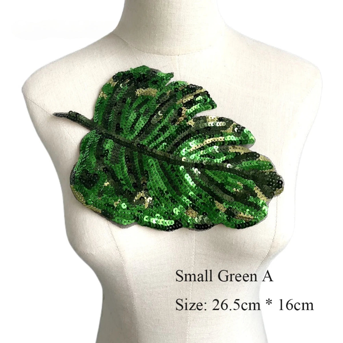 TEEK - Large Sequins Leaf Patch TOPS theteekdotcom Small green A