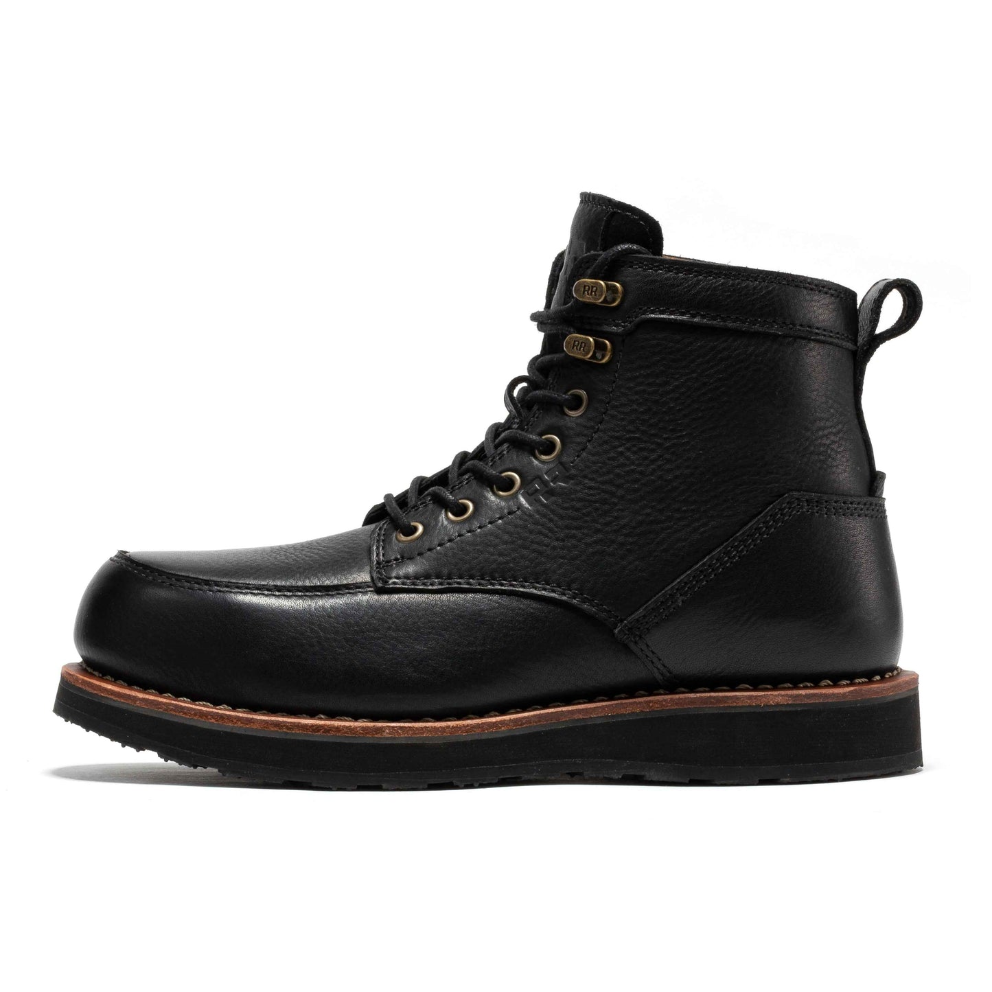 ROCKROOSTER Edgewood Men's 6 Inch Black Steel Toe Wedge Work Boots SAP610BK work boots Rock Rooster Footwear Inc