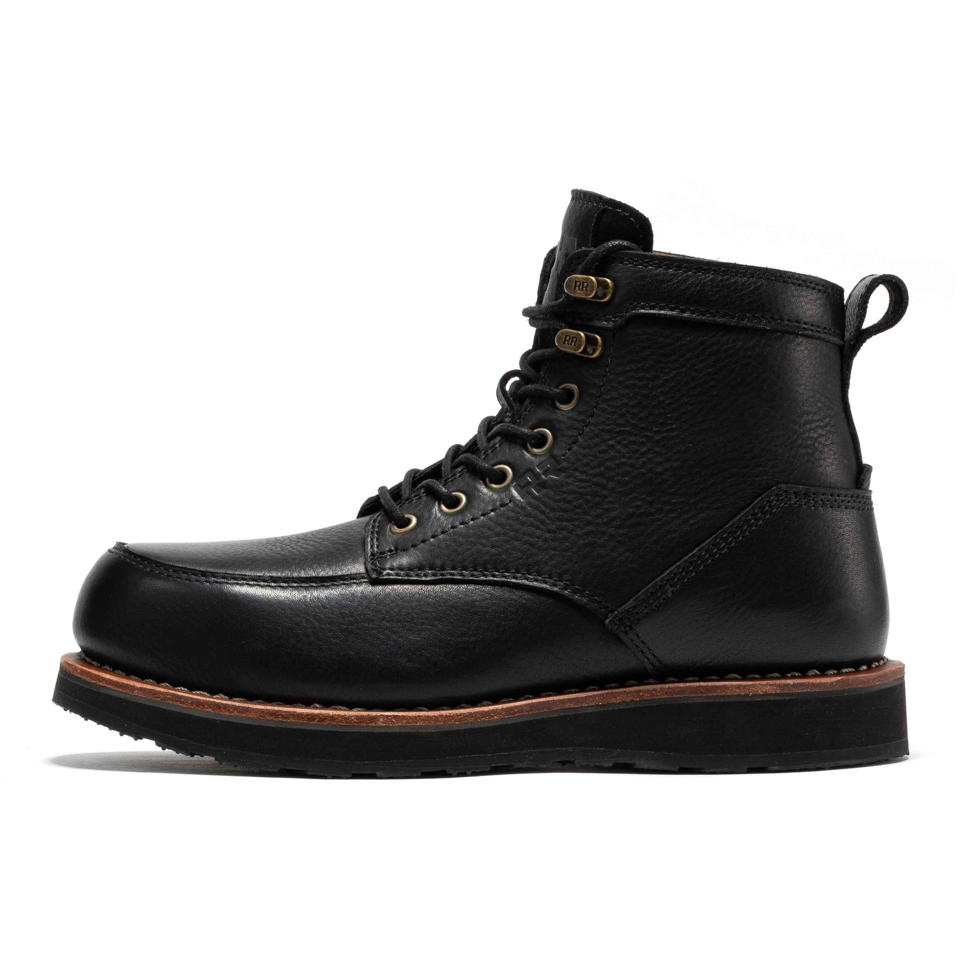ROCKROOSTER Edgewood Men's 6 Inch Black Steel Toe Wedge Work Boots SAP610BK work boots Rock Rooster Footwear Inc
