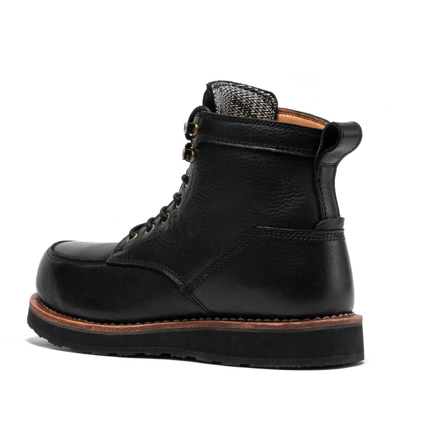 ROCKROOSTER Edgewood Men's 6 Inch Black Steel Toe Wedge Work Boots SAP610BK work boots Rock Rooster Footwear Inc