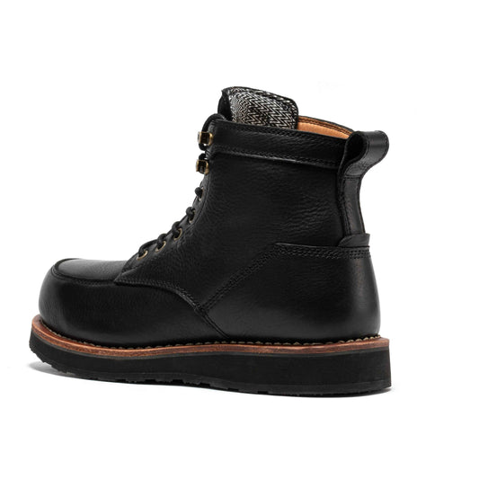 TEEK - ROCKROOSTER Edgewood Mens 6 Inch Black Steel Toe Wedge Work Boots SHOES TEEK RRF