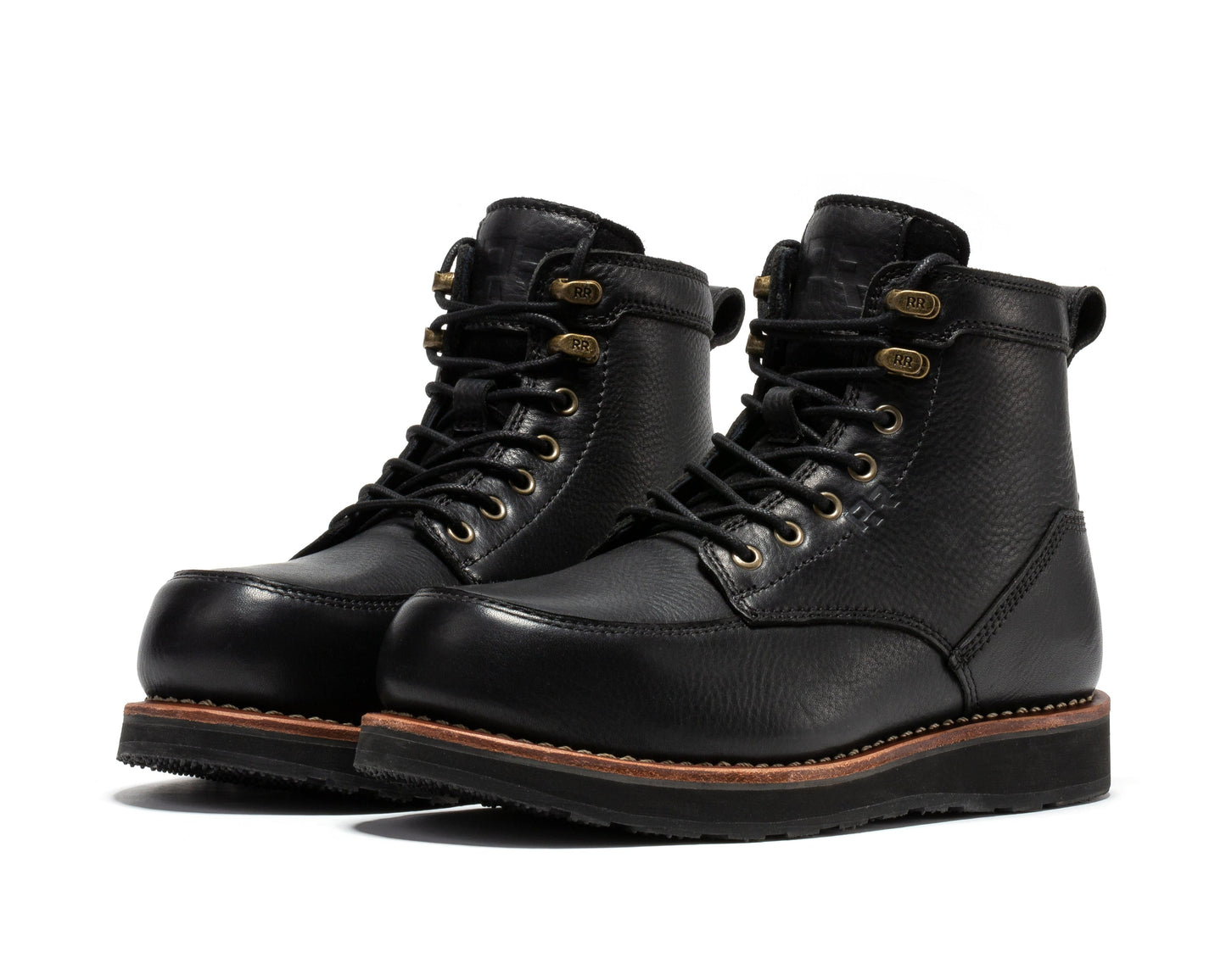 ROCKROOSTER Edgewood Men's 6 Inch Black Steel Toe Wedge Work Boots SAP610BK work boots Rock Rooster Footwear Inc