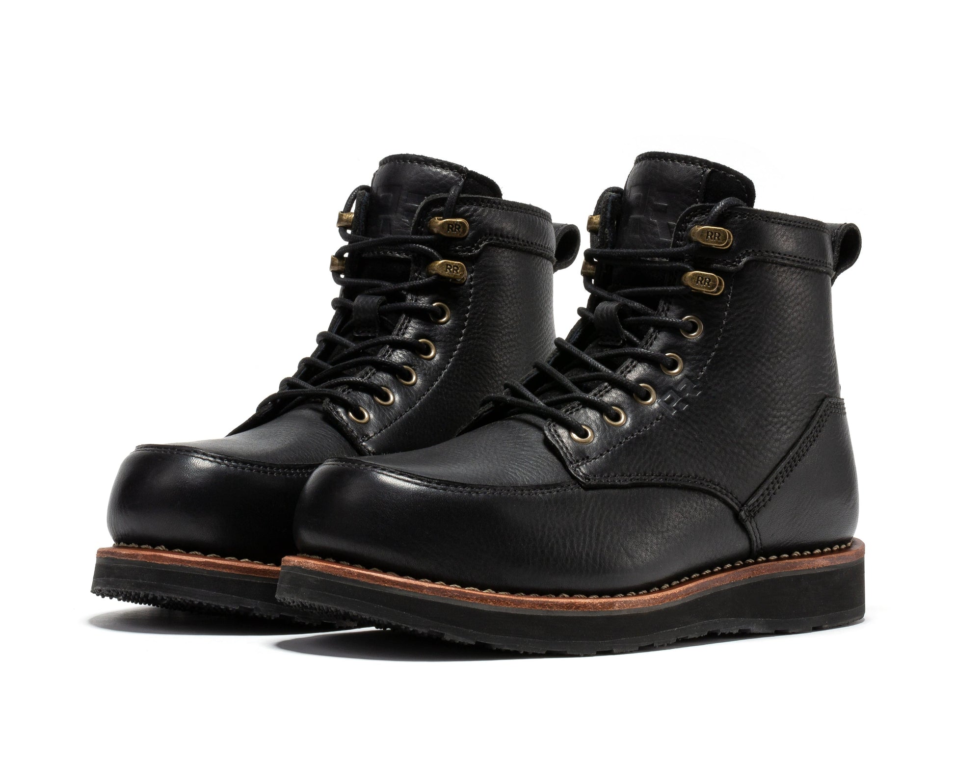 ROCKROOSTER Edgewood Men's 6 Inch Black Steel Toe Wedge Work Boots SAP610BK work boots Rock Rooster Footwear Inc