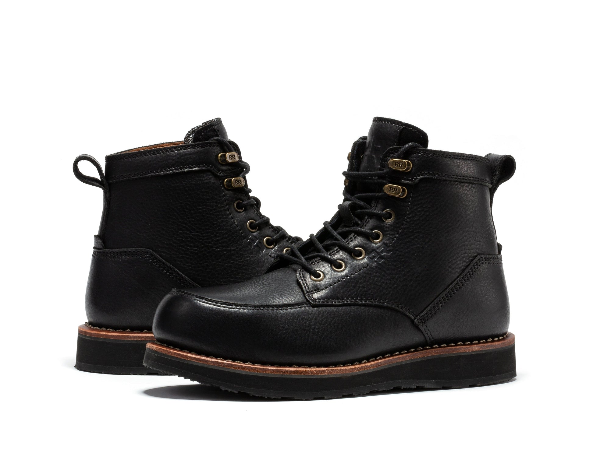ROCKROOSTER Edgewood Men's 6 Inch Black Steel Toe Wedge Work Boots SAP610BK work boots Rock Rooster Footwear Inc