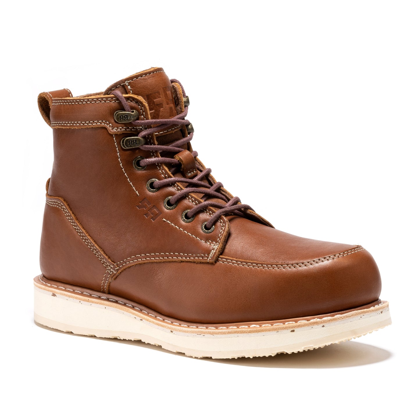 ROCKROOSTER Edgewood Men's 6 Inch Black Steel Toe Wedge Work Boots SAP610BK work boots Rock Rooster Footwear Inc Brown Normal Wide Select Size