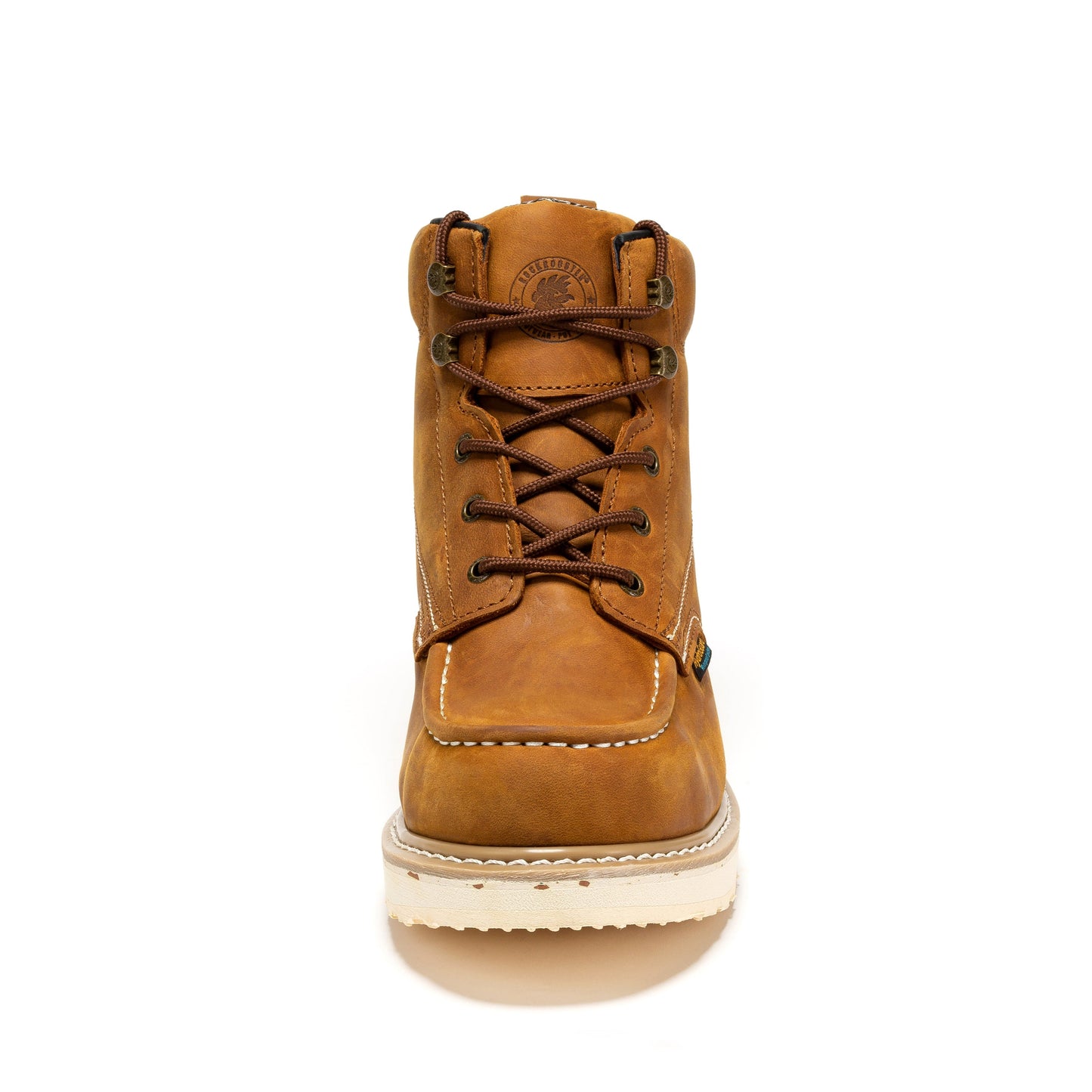 ROCKROOSTER Edgewood Men's 6 inch Brown steel toe waterproof wedge work boots SAP858 work boots Rock Rooster Footwear Inc