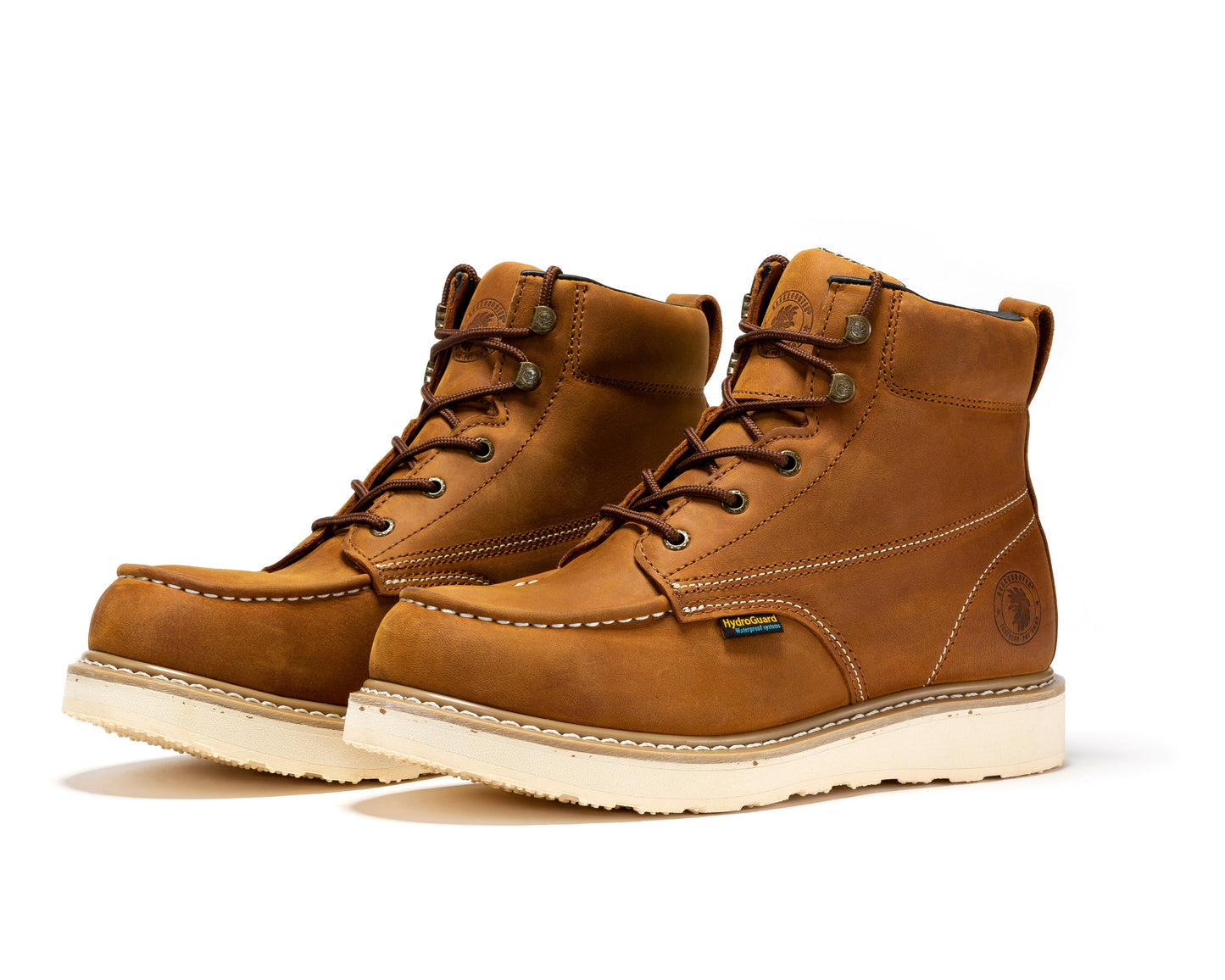 ROCKROOSTER Edgewood Men's 6 inch Brown steel toe waterproof wedge work boots SAP858 work boots Rock Rooster Footwear Inc