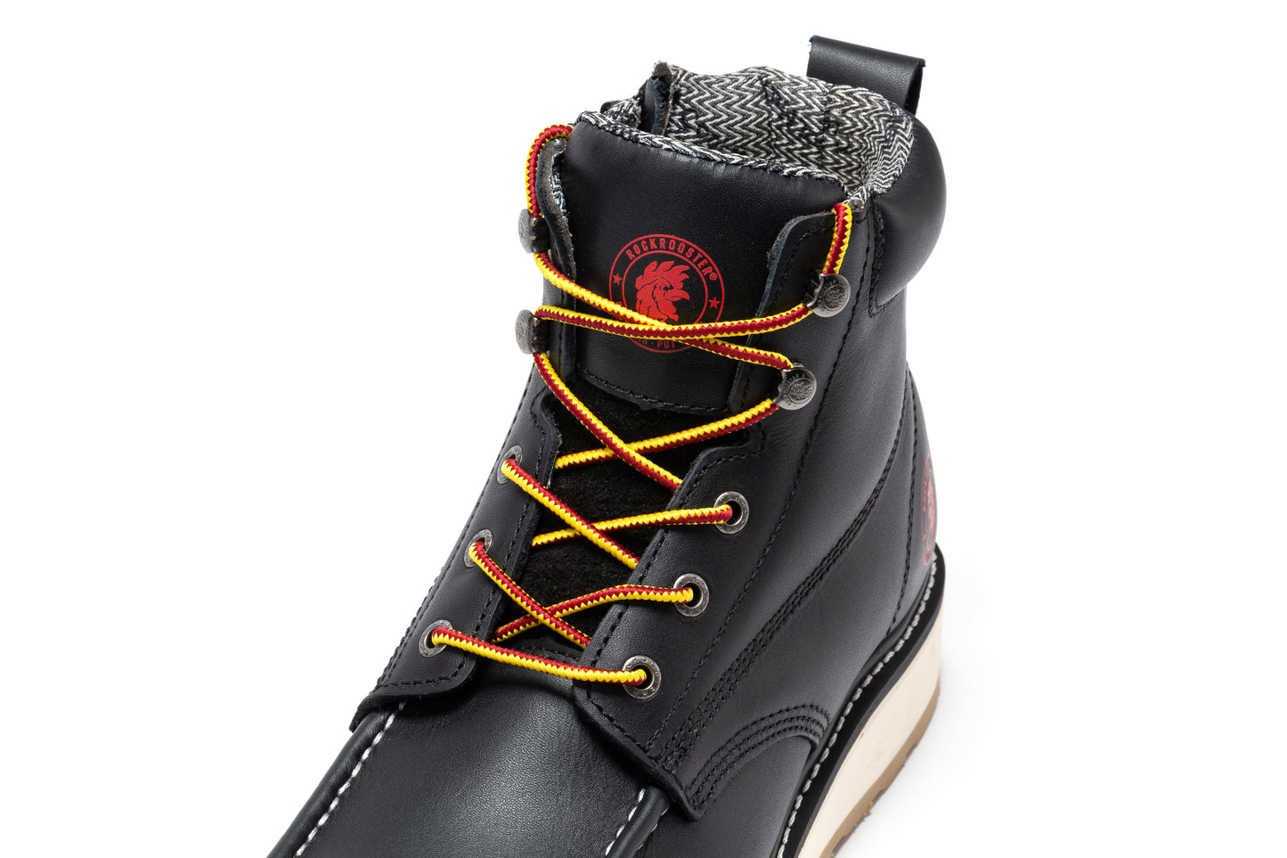 ROCKROOSTER Magnolia Men's 6 inch Black Soft Toe Zip Sided Wedge Work Boots SAP310 work shoes Rock Rooster Footwear Inc